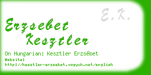 erzsebet kesztler business card